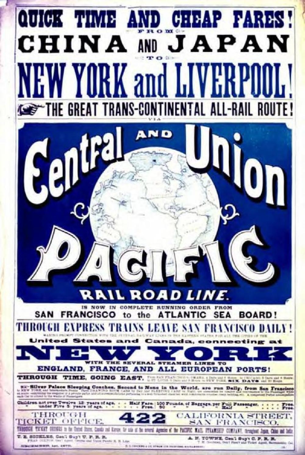 Advertisement, Central and Union Pacific Railroad, n.d. page 1