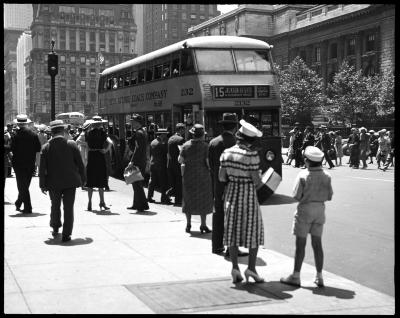 Load Double-Decker Bus, New York City, 1938 in Main Document Viewer