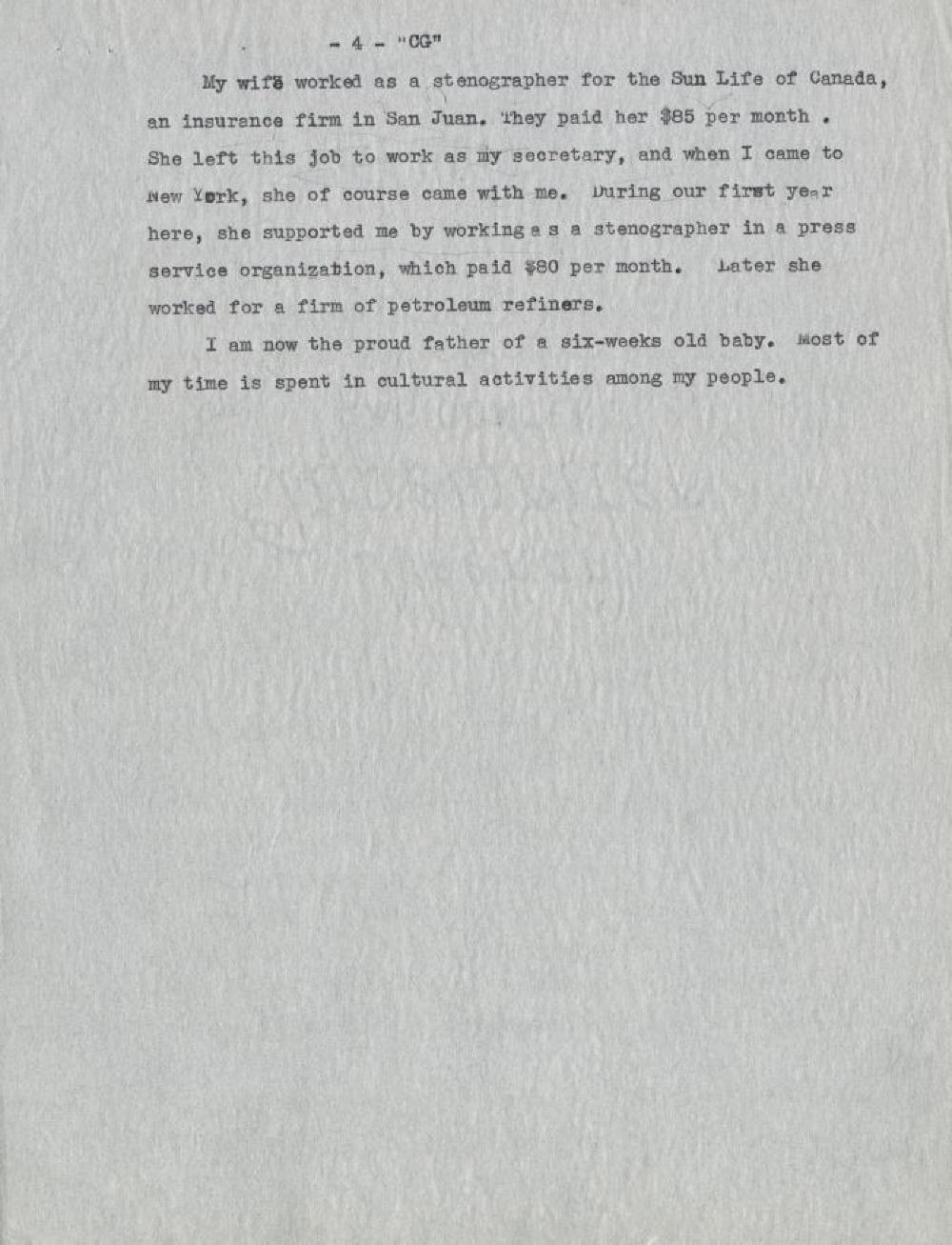 Federal Writer's Project Interview, Case of "C.G.," with a Male Immigrant from Vega Alta, Puerto Rico, 1939 page 4