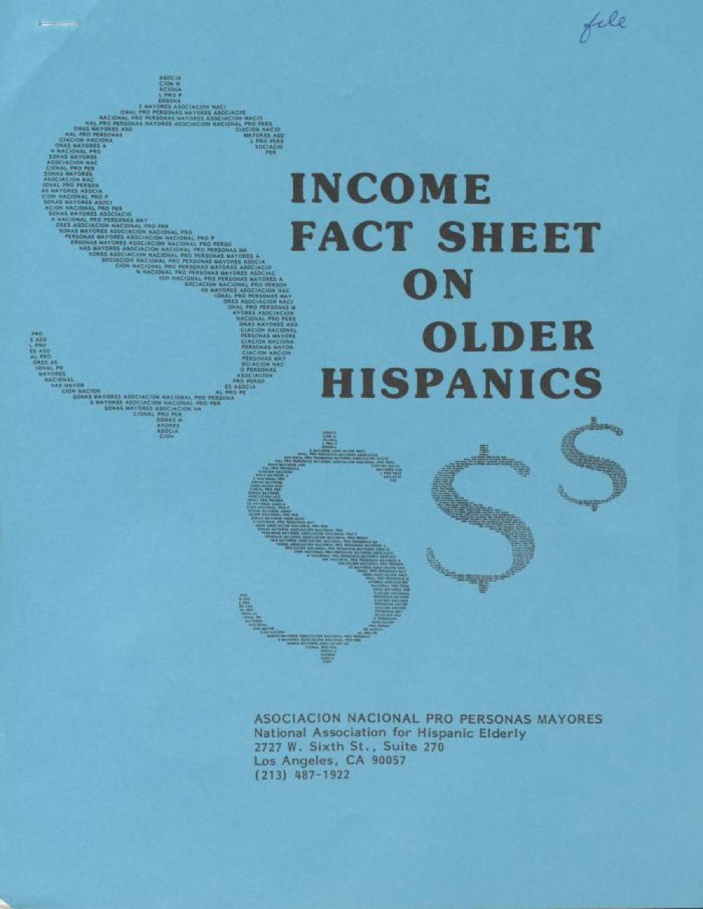 Income Fact Sheet on Older Hispanics, 1984 page 1
