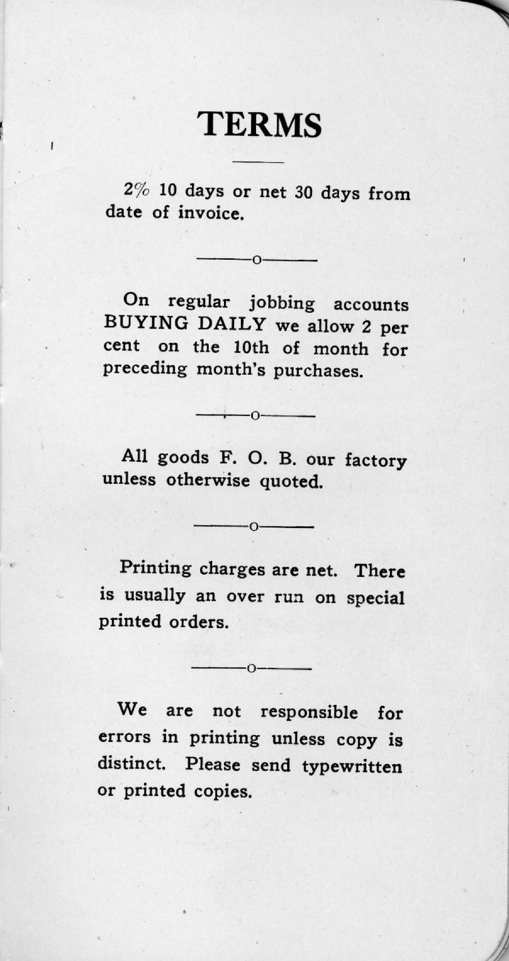 Bloomer Brothers Catalog of Paper Specialties, c. 1913 page 3