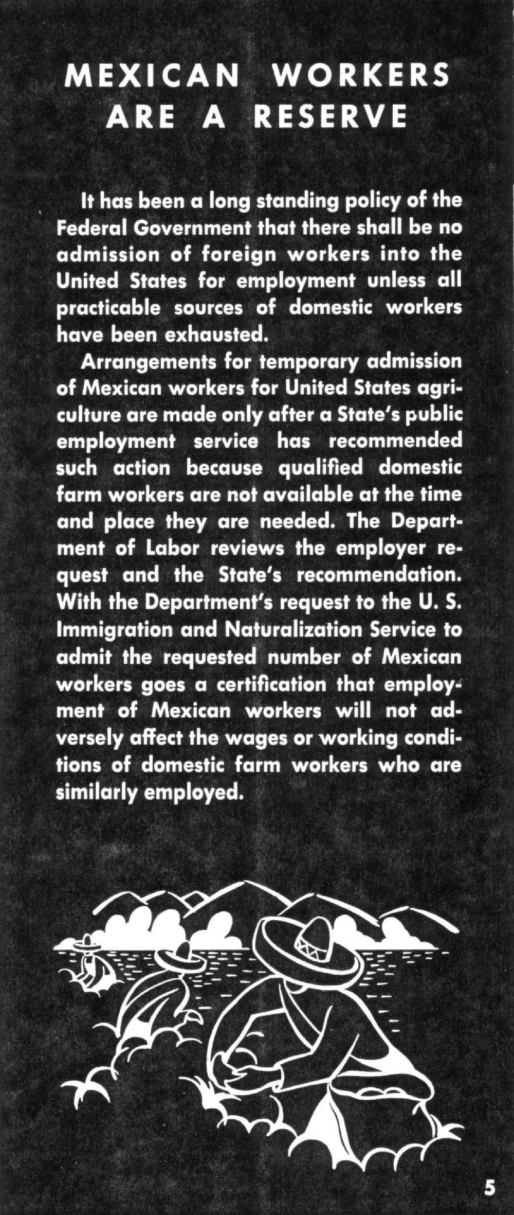 "Mexican Workers for United States Agriculture," 1953 page 1