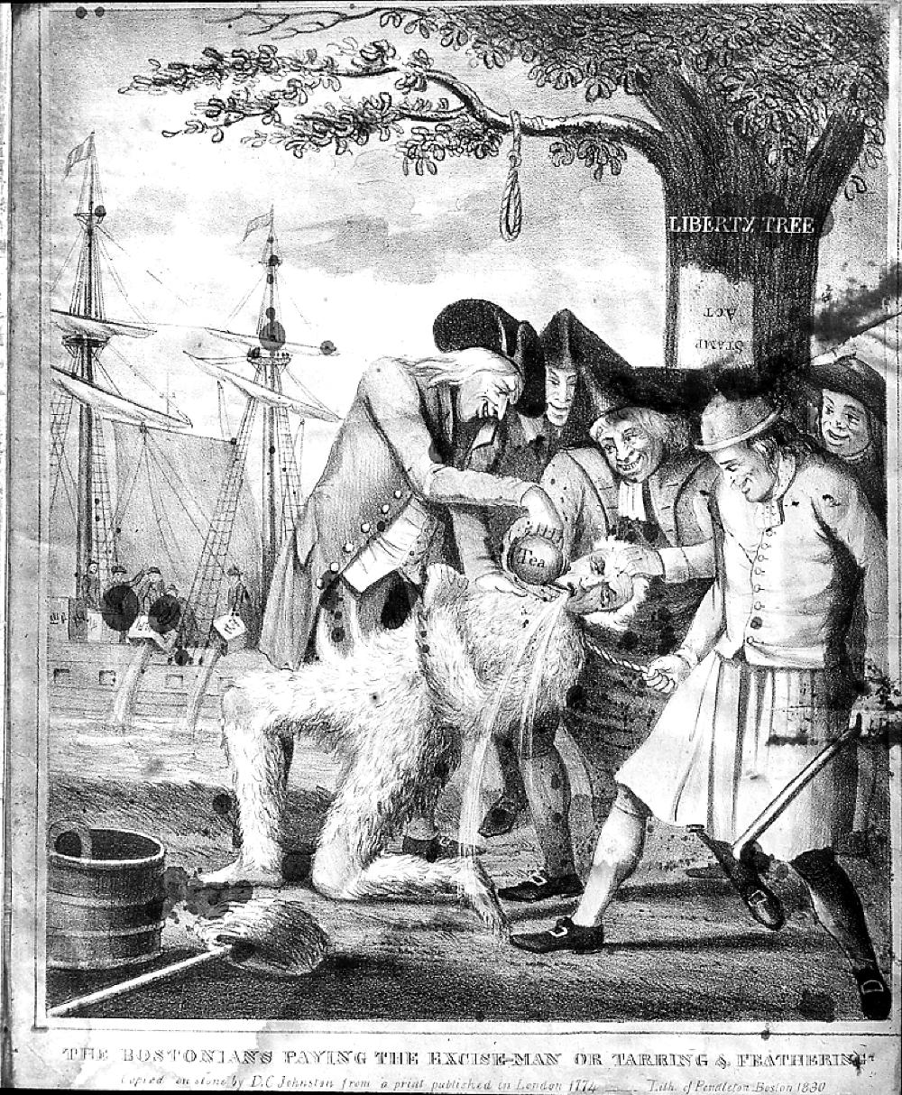 Bostonians Paying the Excise-Man, or Tarring and Feathering, 1774 page 1