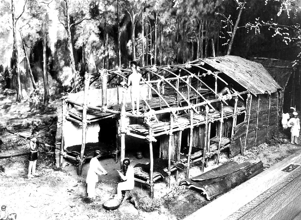 A Diorama Illustrates the Construction of a Seneca Village Bark Lodge, c. 1937 page 1