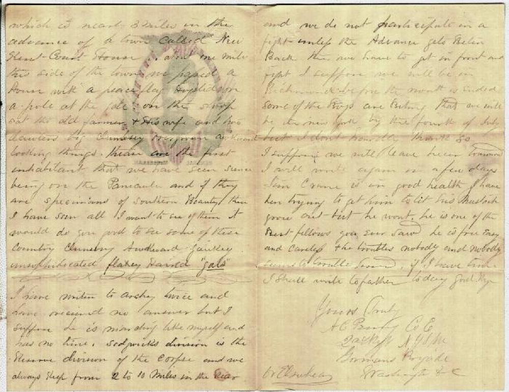 Letter from Alfred Penny to his mother; May 19, 1862 page 2